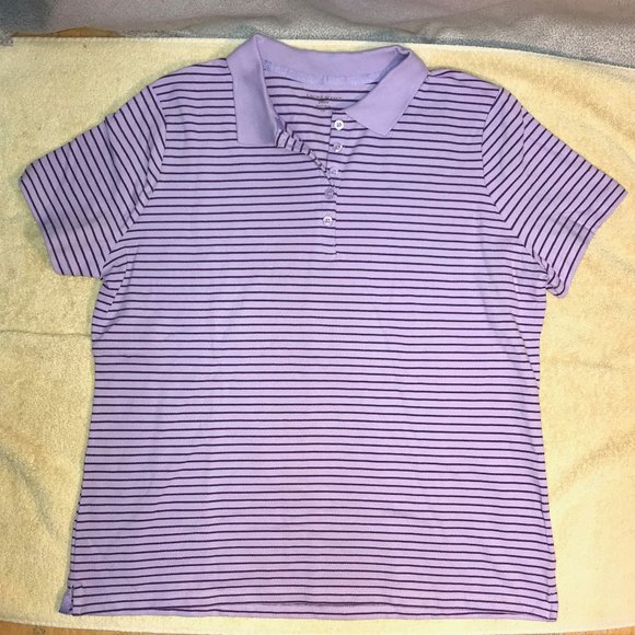 Laura Scott Polo, Purple Striped, XL Petite, NWT! - Picture 1 of 10